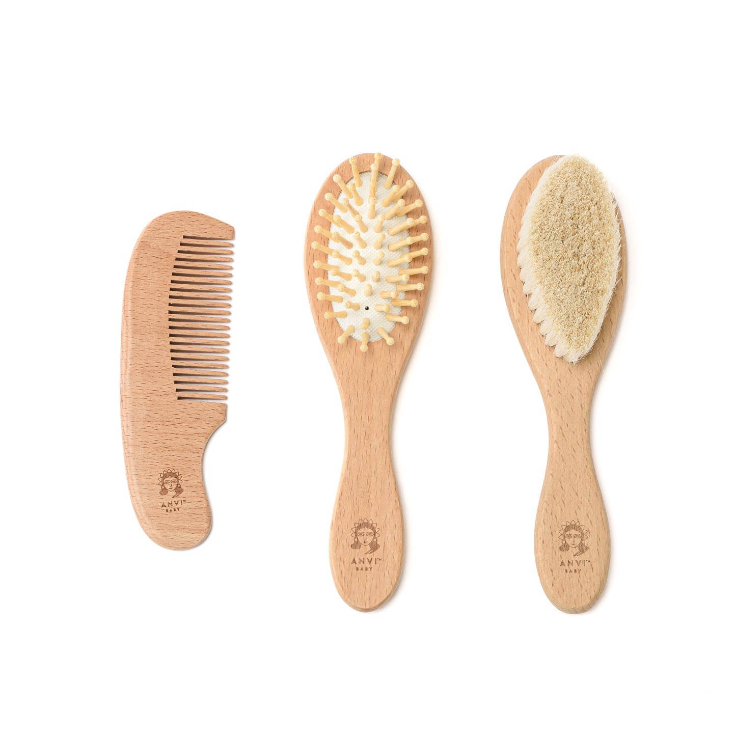 Anvi Baby - Natural Wooden Hair Brush