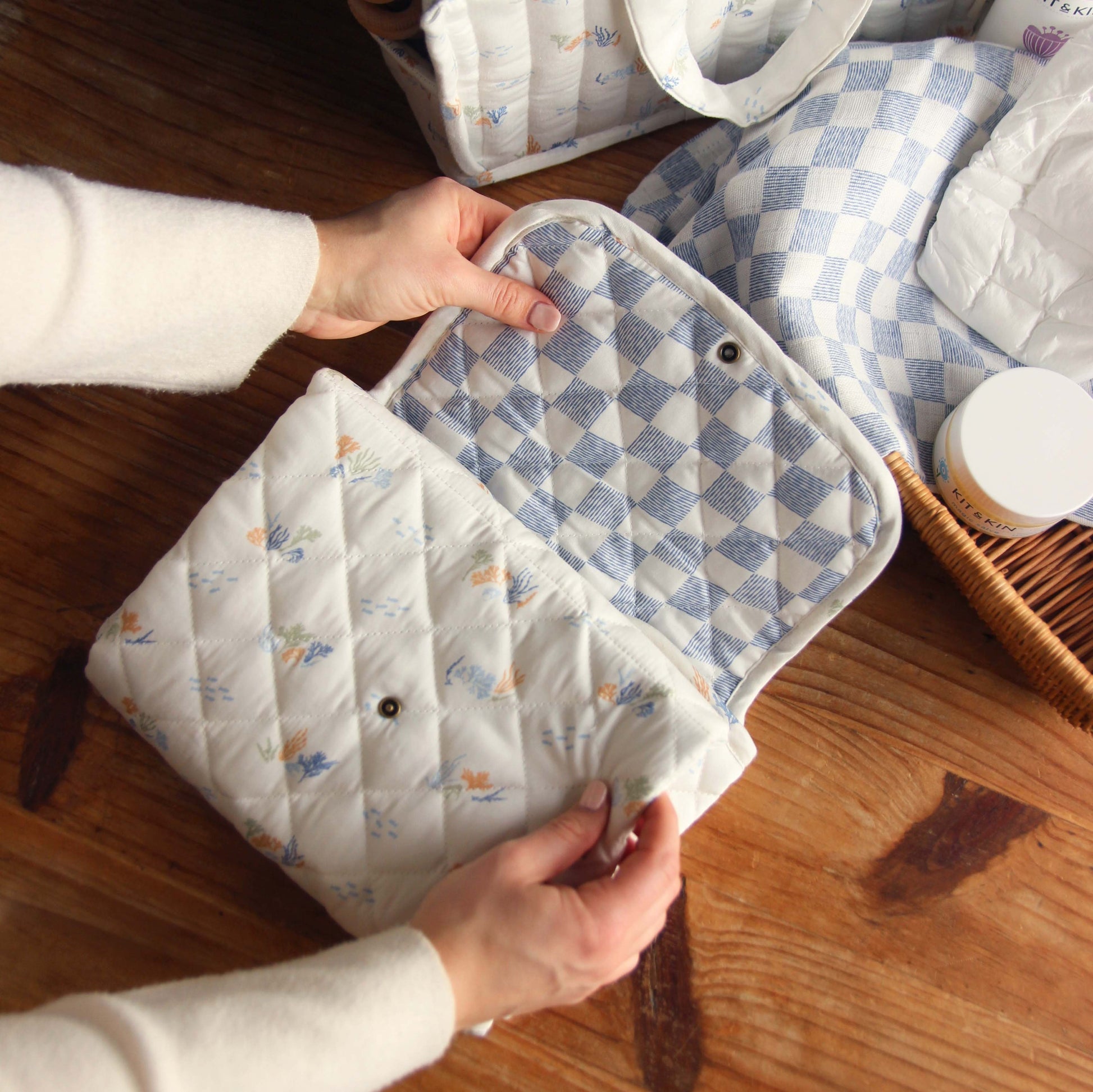 Avery Row - Travel Baby Changing Mat (Coastline) - closing