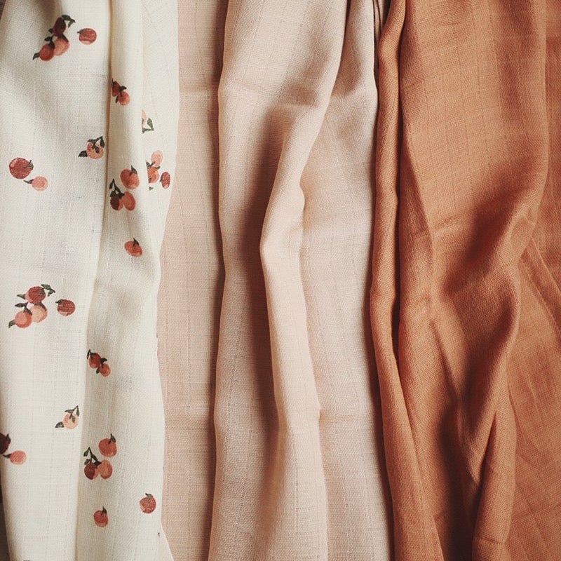 Avery Row - Muslin Squares (Peaches) - stock photo - muslin swaddle blankets