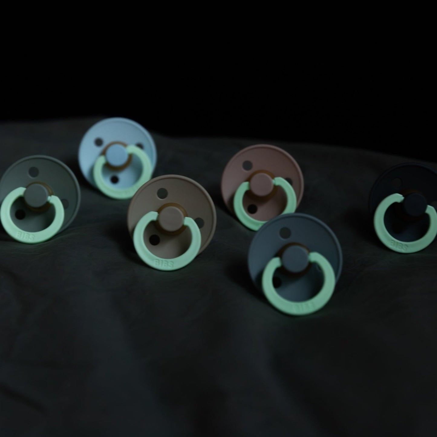 BIBS GLOW in the dark dummies collection - glow in the dark dummy