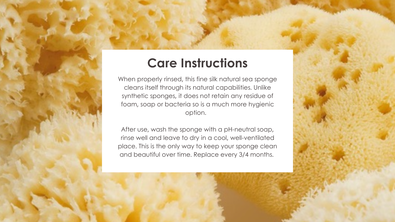 Bellini Sponges - Care instructions