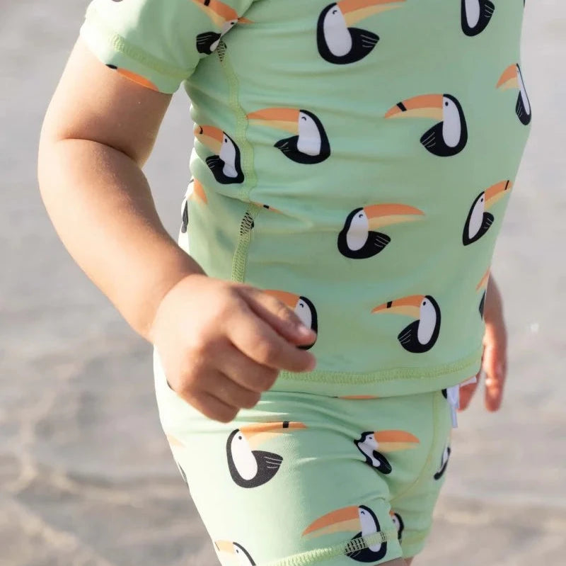 Badawii 2 piece swim set - toucan close up