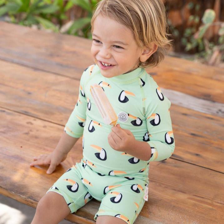 Badwii Swimsuit Long Sleeve Toucan Paradise - stock photo 1