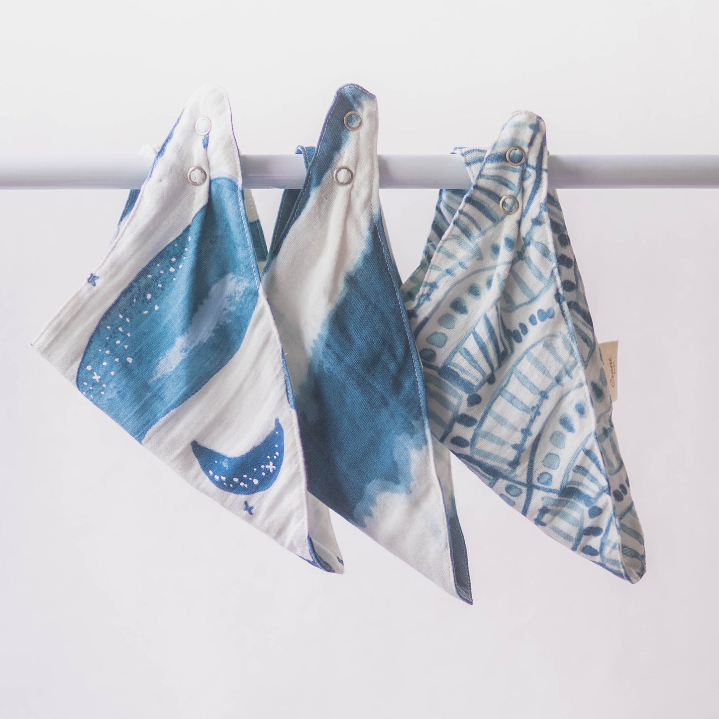 Crane Baby Bibs (Caspian) - hanging - whale bib design