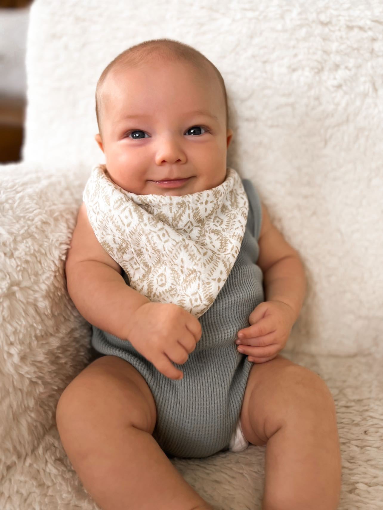 Crane Baby Bibs (Kendi) - baby in bib