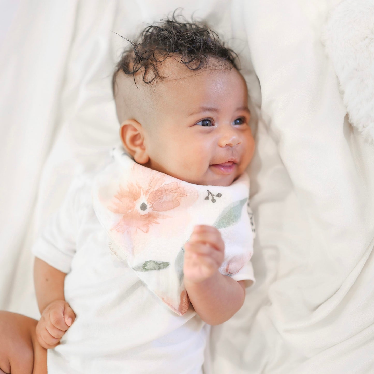 Crane Baby Bibs (Parker) - baby in bib