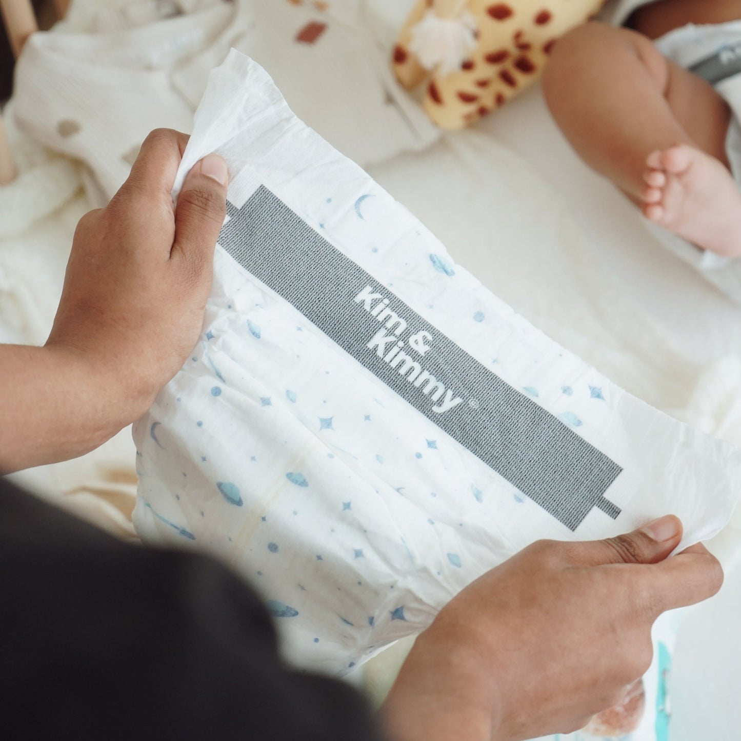 Kim & Kimmy Nappies (Space) - stock photo