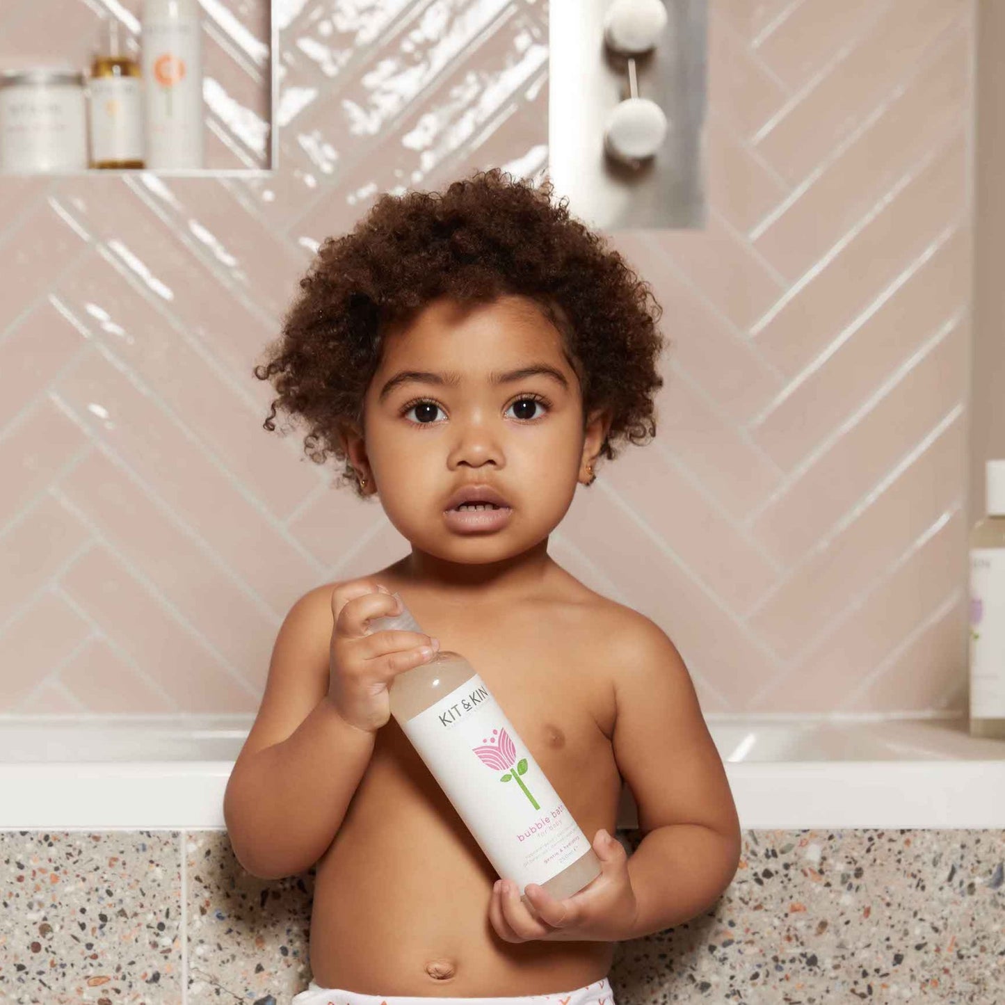 Kit & Kin Bubble Bath - baby holding product - natural kids skin care