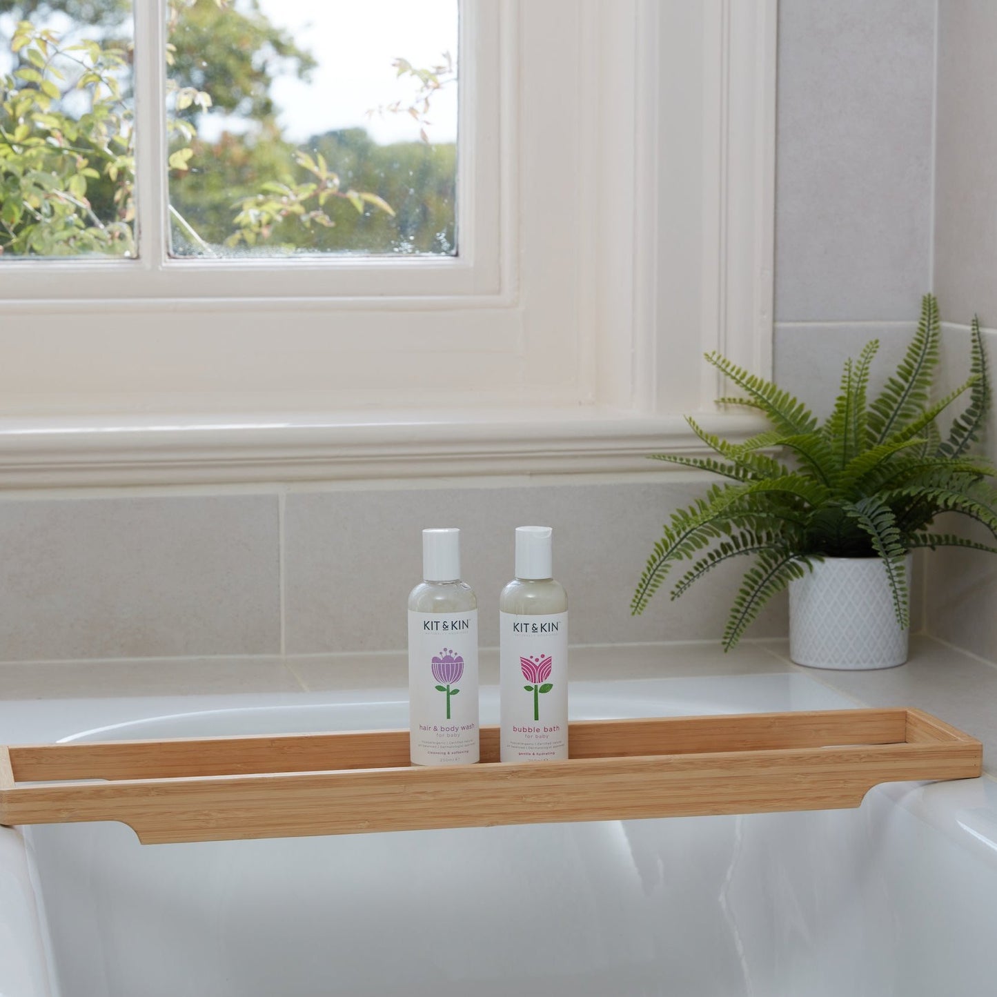 Kit & Kin Bubble Bath and Shampoo Body Wash in bath