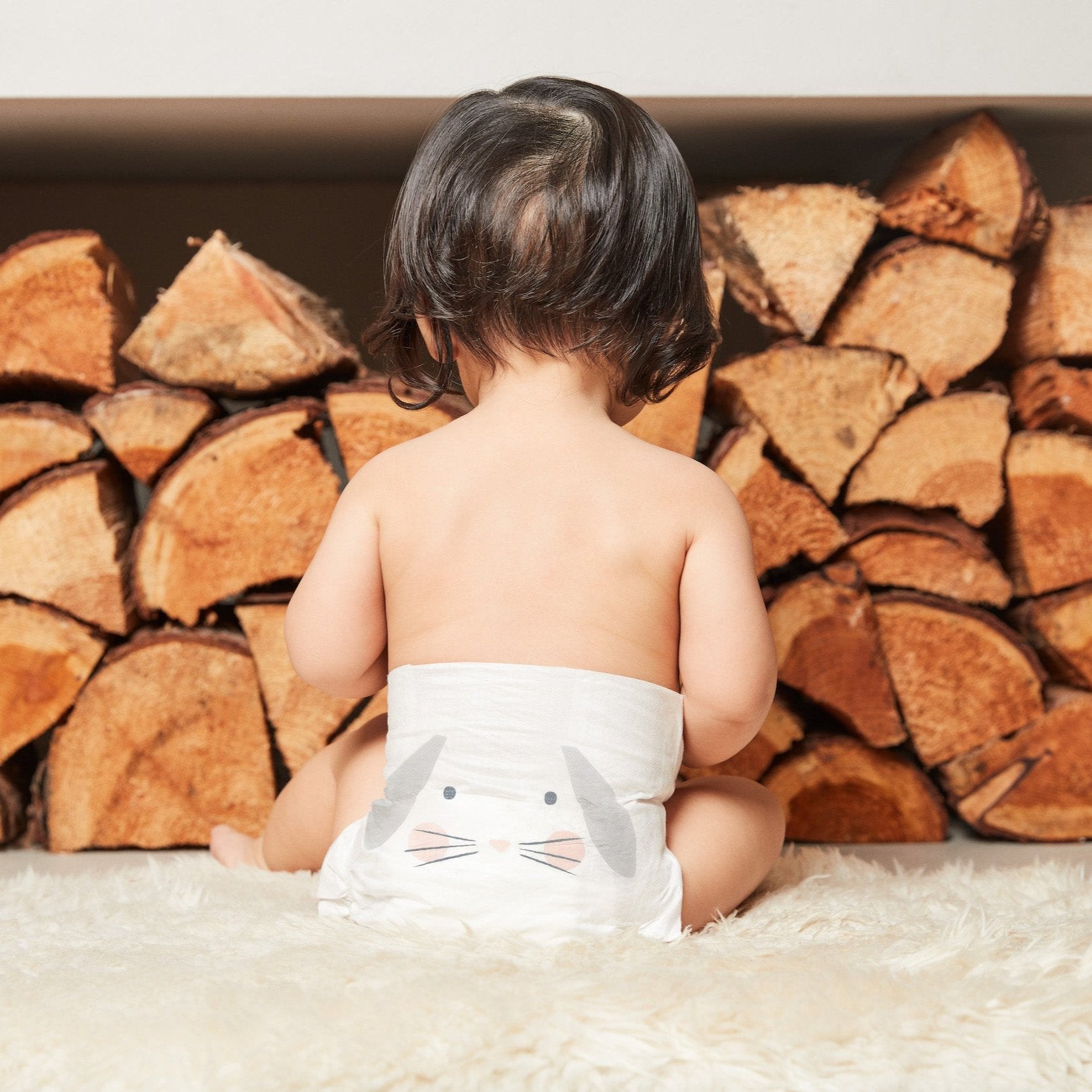 Kit & Kim nappy size 3 - boy wood background - bamboo nappies