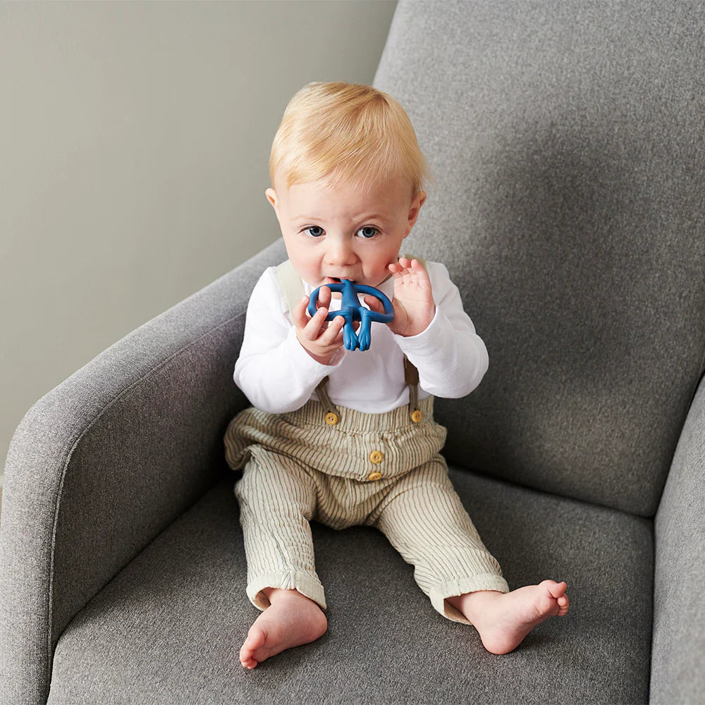 Matchstick Monkeys - Teether - Airforce Blue - cute boy