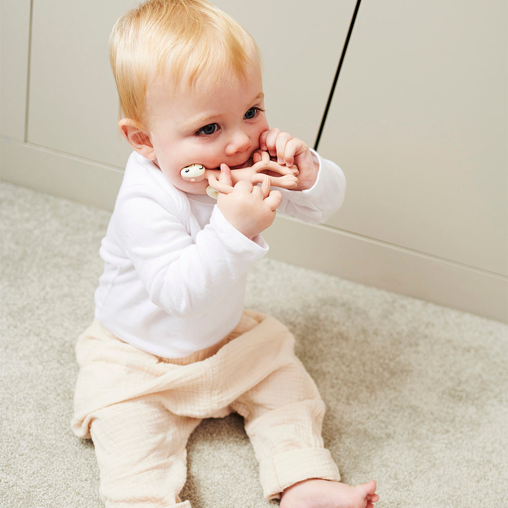 Matchstick Monkeys - Teether - Dusty Pink - boy teething