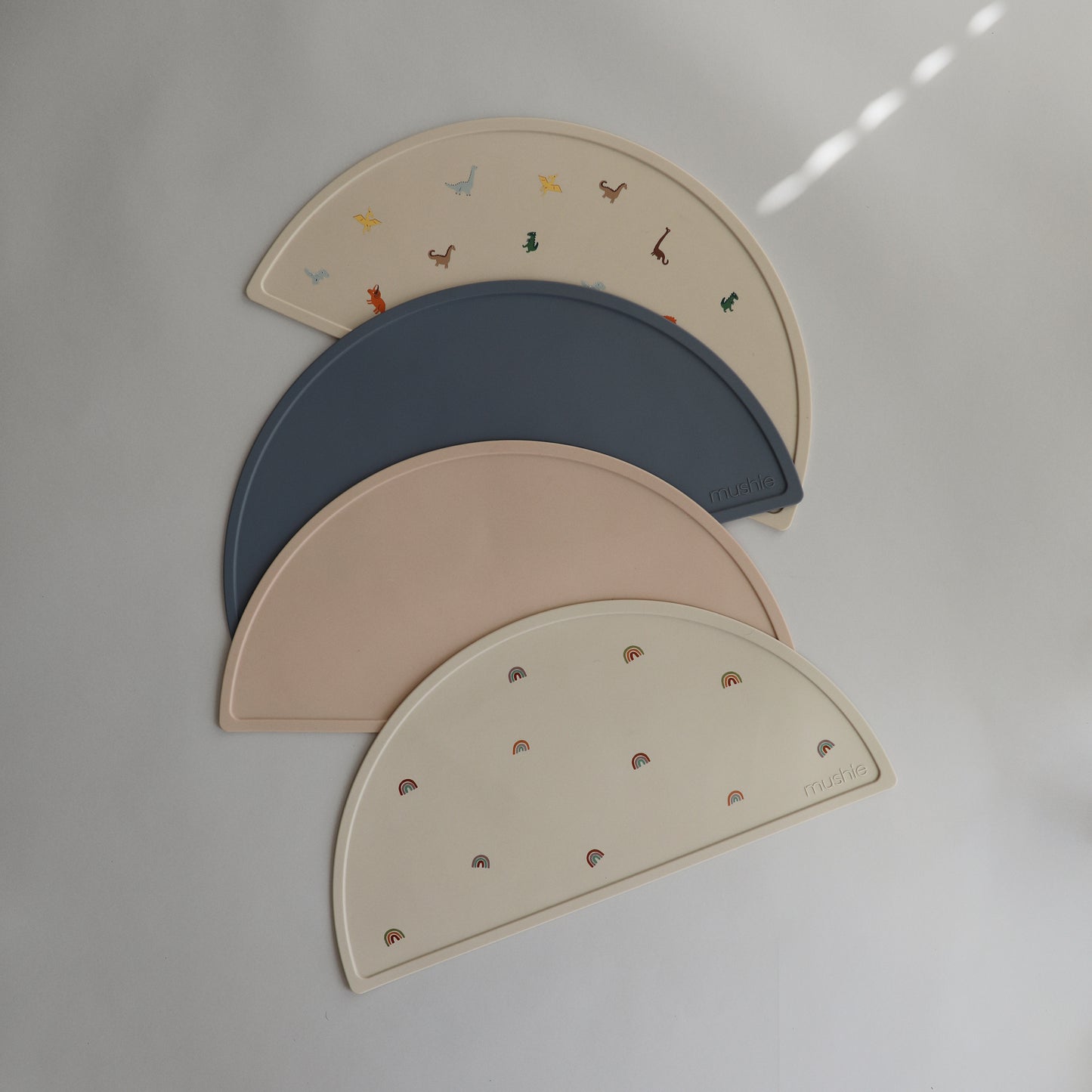 Mushie - Silicone Place Mat - Dinosaurs - cobo colours - baby led weaning table mat