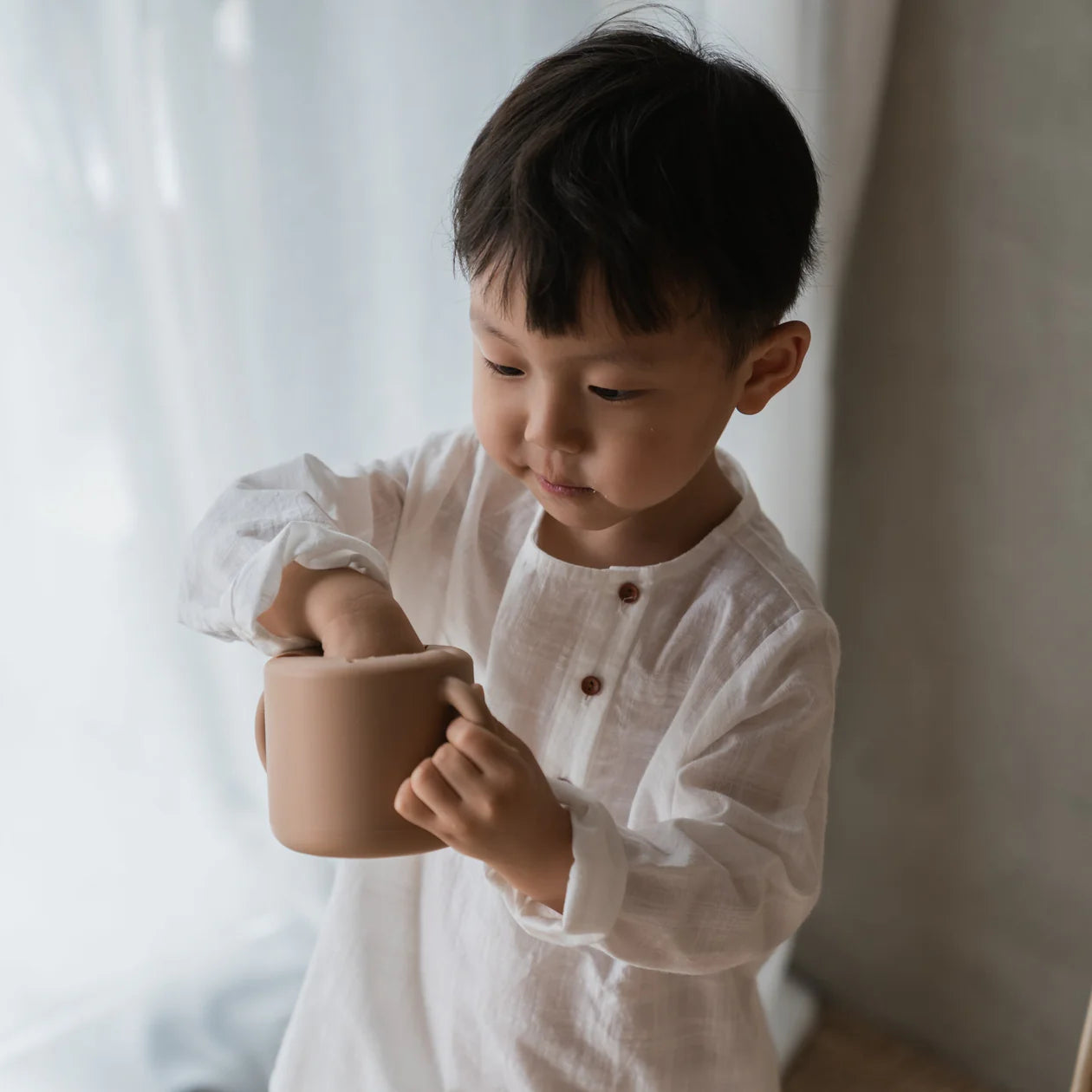 Mushie Snack Cup - Natural - boy