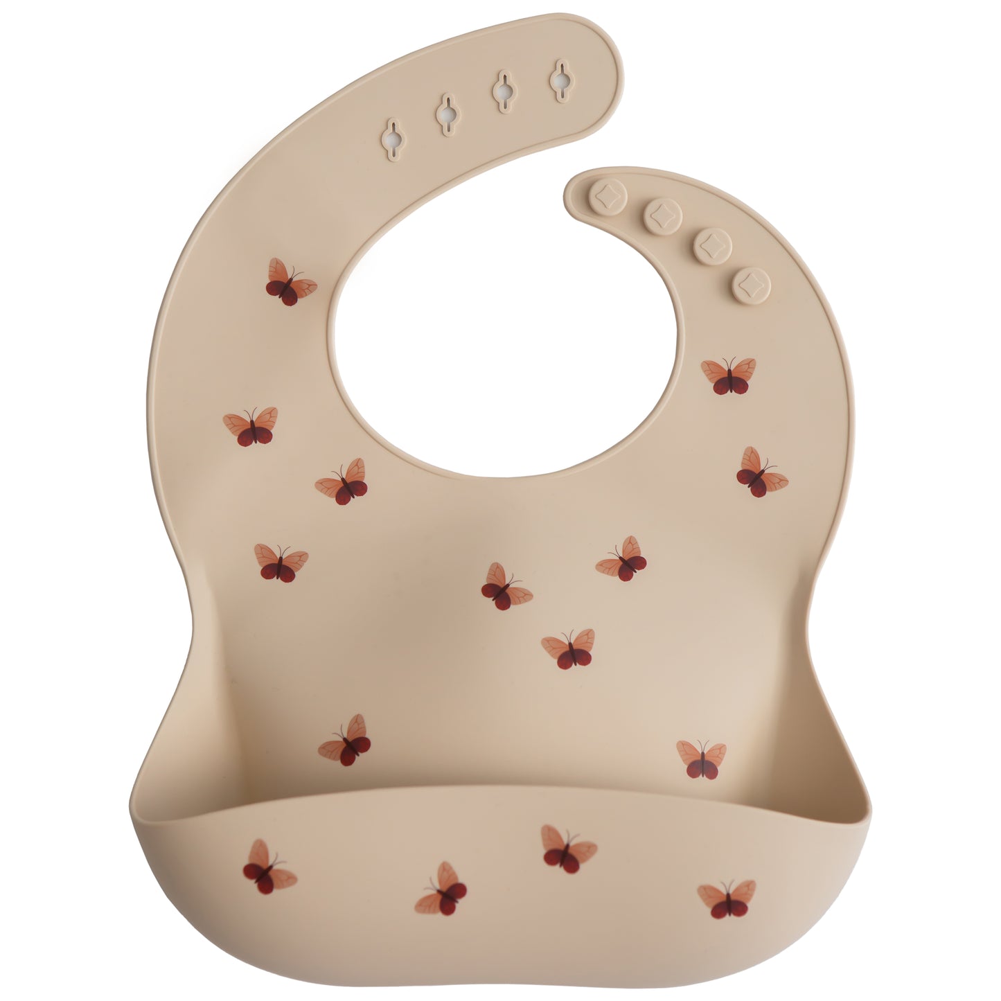 Mushie - Silicone Bib - Butterflies - stock photo