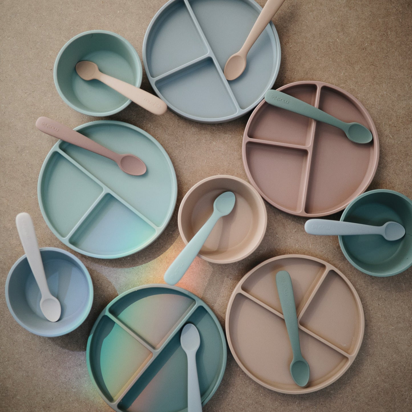 Mushie - Silicone Suction Bowl - Dried Thyme - mix and match - mushie bowls and plates