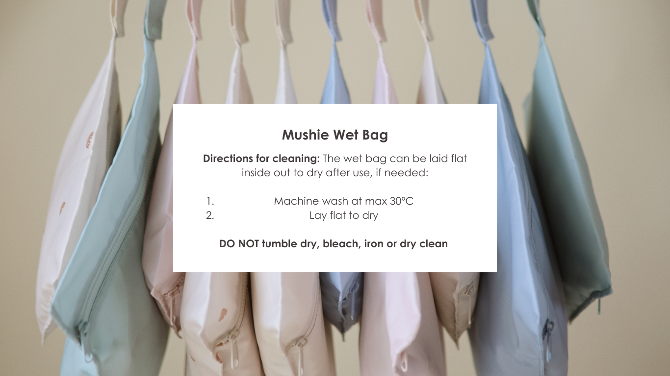 Mushie - Wet Bag - cleaning instructions