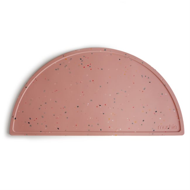 Mushie Silicone Place mat - pink confetti - no background