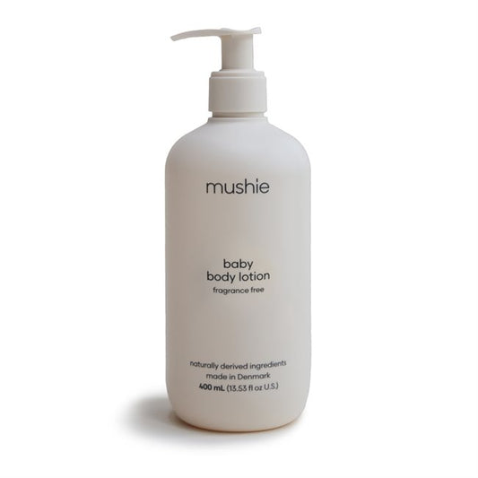Mushie baby body lotion no background - all natural baby skin care products