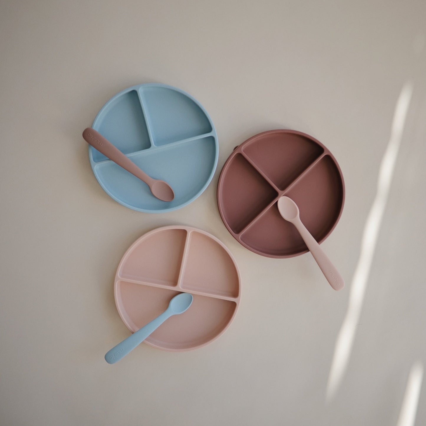 Mushie - Silicone Suction Plate - Cloudy Mauve - mix and match