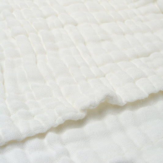 Anvi Baby - Organic Muslin Bath Towels (Blue & White) - soft white material - muslin towel