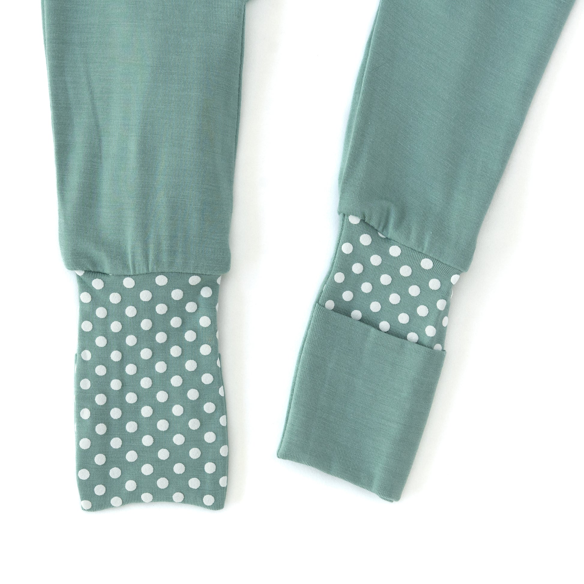 Anvi Baby - Two-Way Zipper Sleepsuit Set of 3 (Green, White, Blue) - green legs