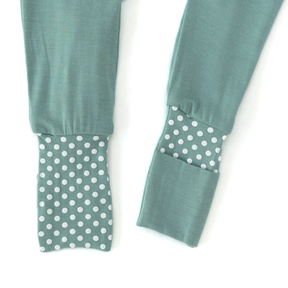 Anvi Baby - Two-Way Zipper Sleepsuit Set of 3 (Green, White, Blue) - green legs