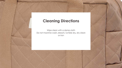 Avery Row - Baby Changing Bag (Latte) - cleaning directions
