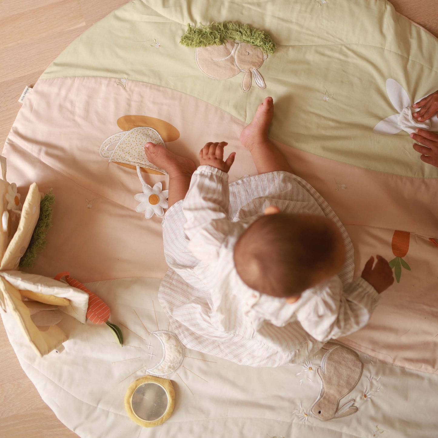 Avery Row - Activity Mat (Chamomile) - birds eye view - avery row play mat