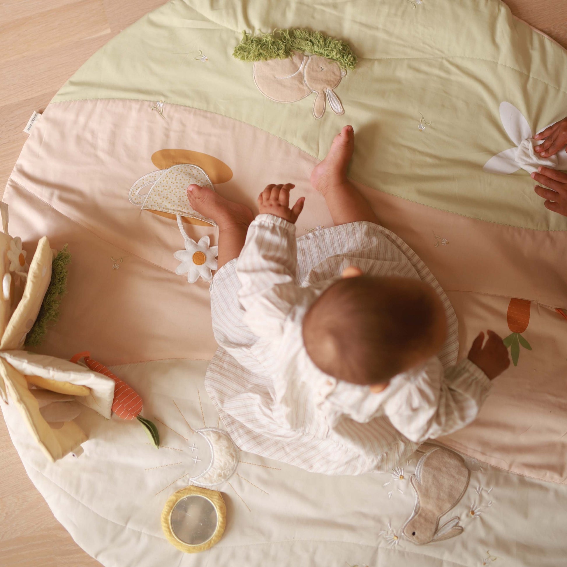 Avery Row - Activity Mat (Chamomile) - birds eye view - avery row play mat