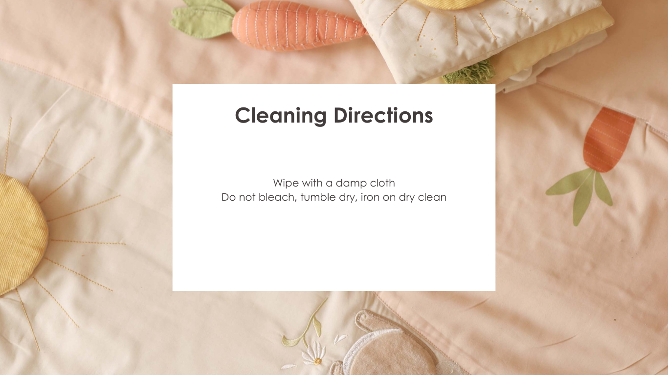 Avery Row - Activity Mat (Chamomile) - cleaning directions