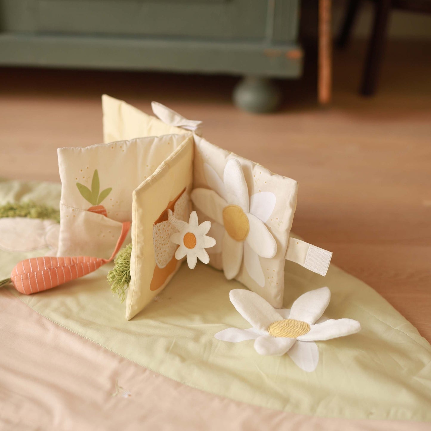 Avery Row - Fabric Book (Bunny Tales) - open book - avery row - the little bunny book
