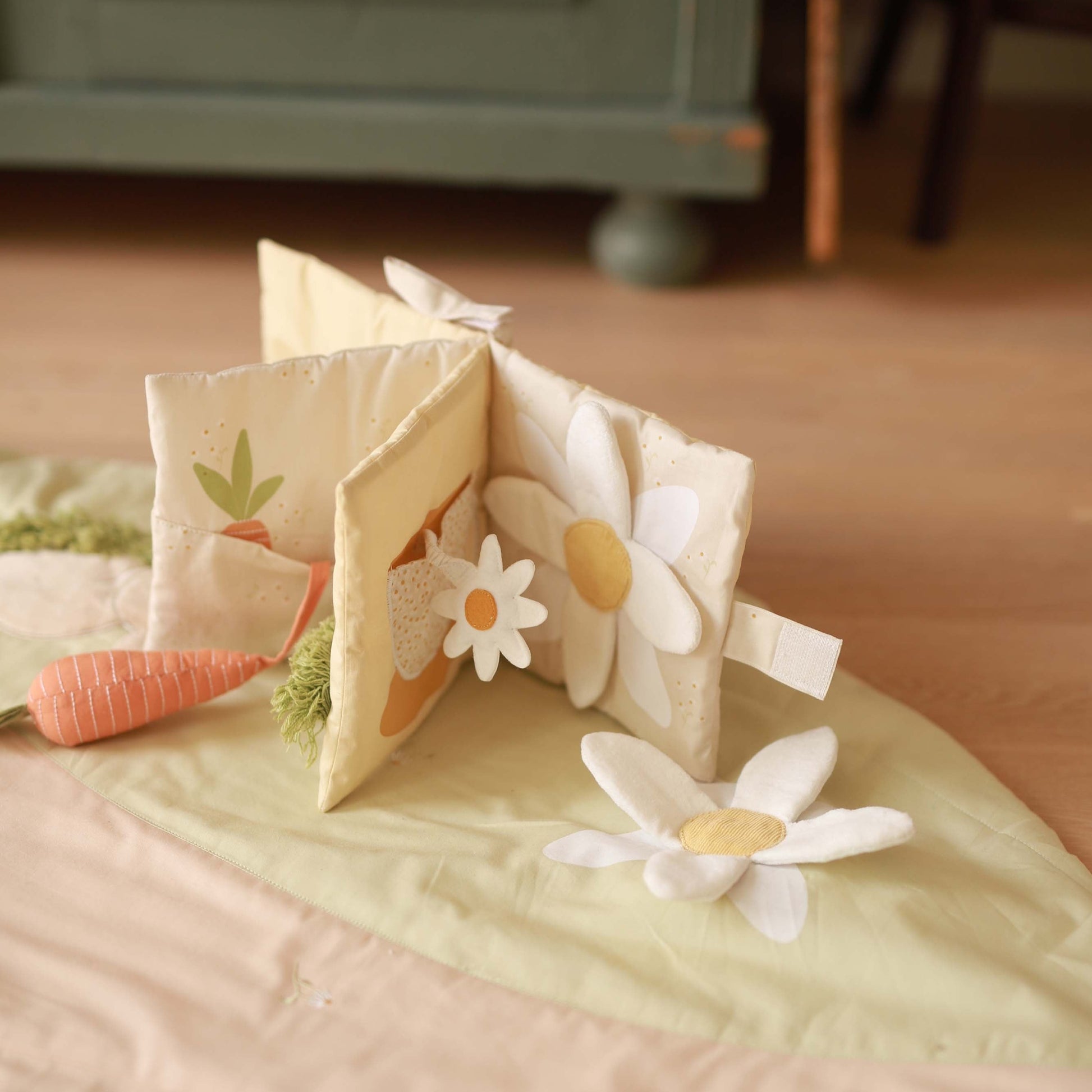 Avery Row - Fabric Book (Bunny Tales) - open book - avery row - the little bunny book