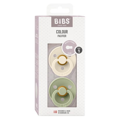 BIBS colour dummies - sage and ivory packaging - BIBS Colour Dummies Size 1 - soothers