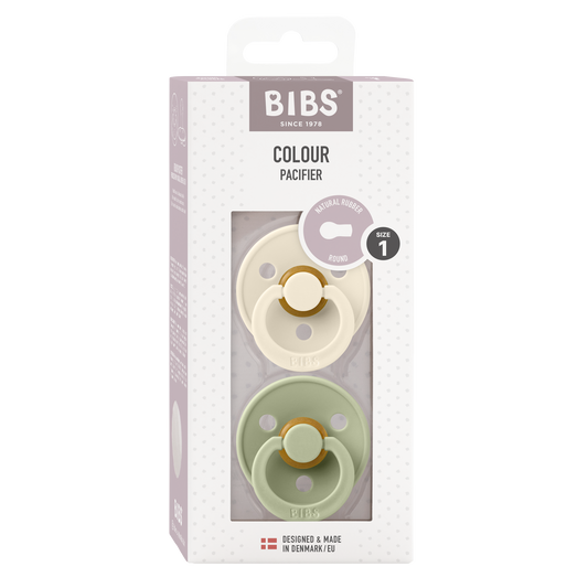 BIBS colour dummies - sage and ivory packaging - BIBS Colour Dummies Size 1 - soothers