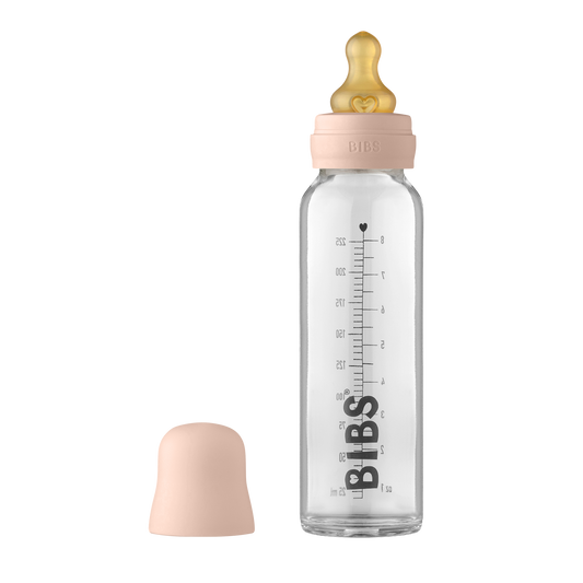 BIBS baby bottle BLUSH 225ml - bottle - bibs uk - baby glass bottle
