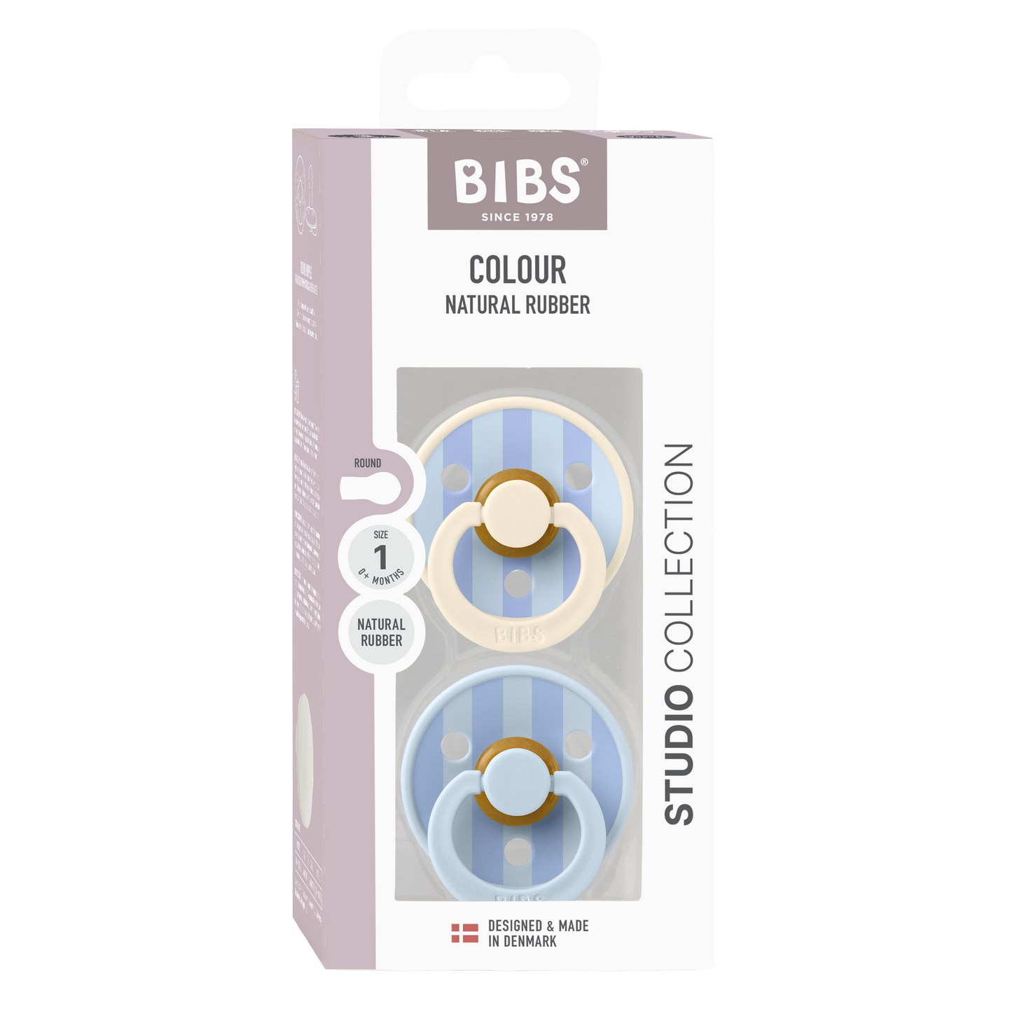BIBS dummies - studio collection dusty blue - packaging - soothers