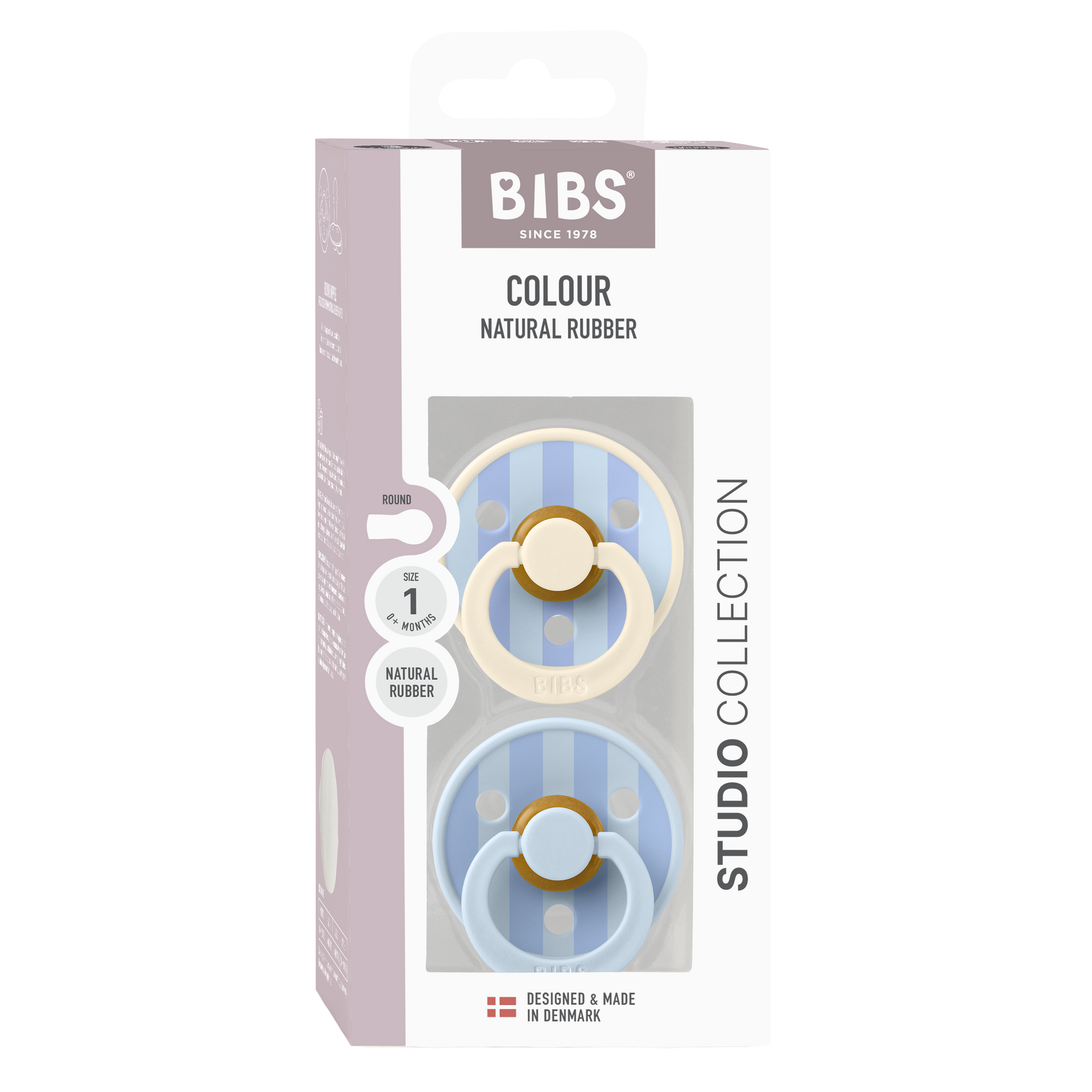 BIBS dummies - studio collection dusty blue - packaging - soothers
