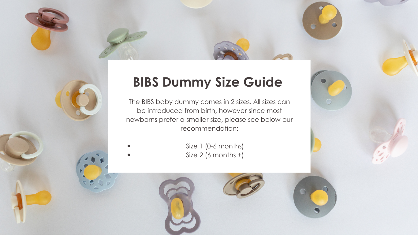 BIBS dummies size guide - Bibs Colour Size