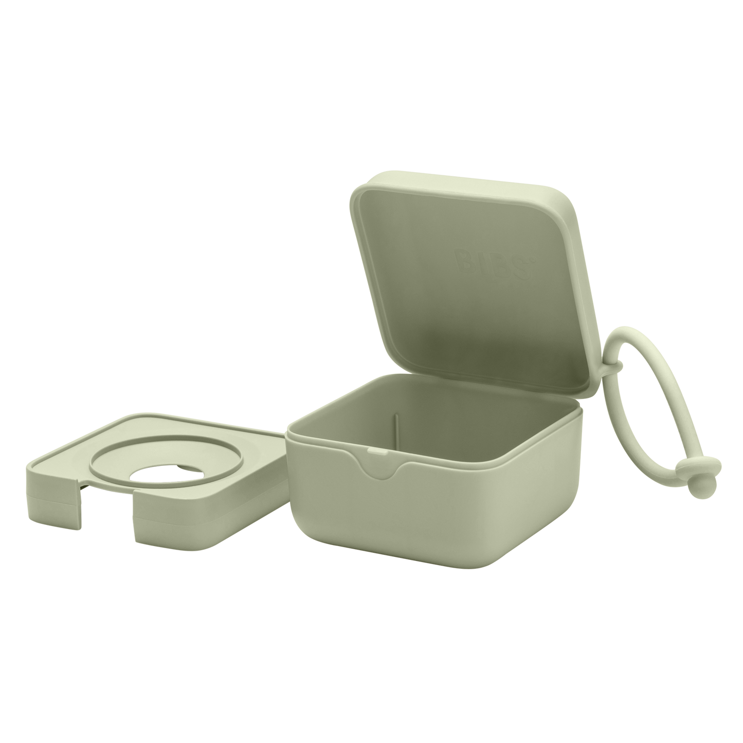 BIBS dummy box - sage - open stock photo