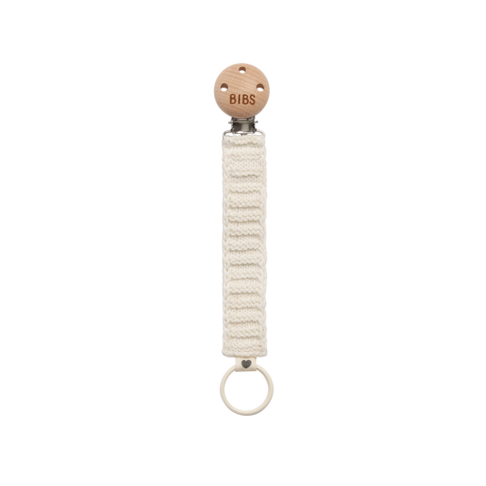 BIBS dummy clip KNITTED IVORY - no background