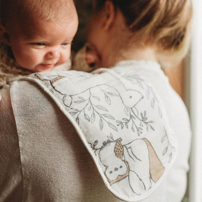Crane Baby - Burp Cloths (Ezra) - baby stock photo owl fox deer bib