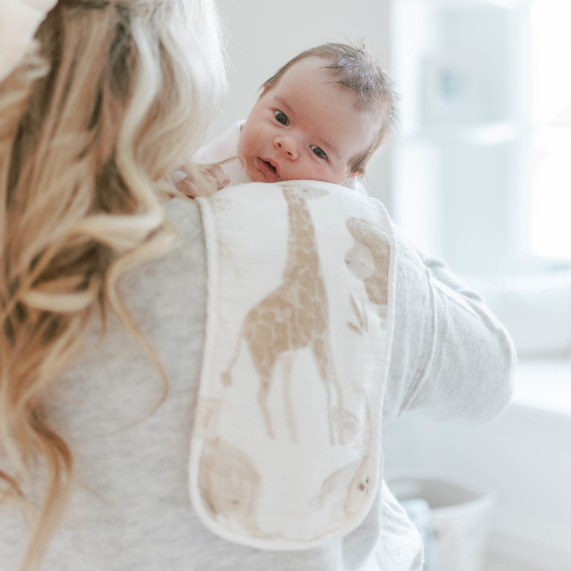 Crane Baby - Burp Cloths (Kendi) - baby stock photo giraffe safari print