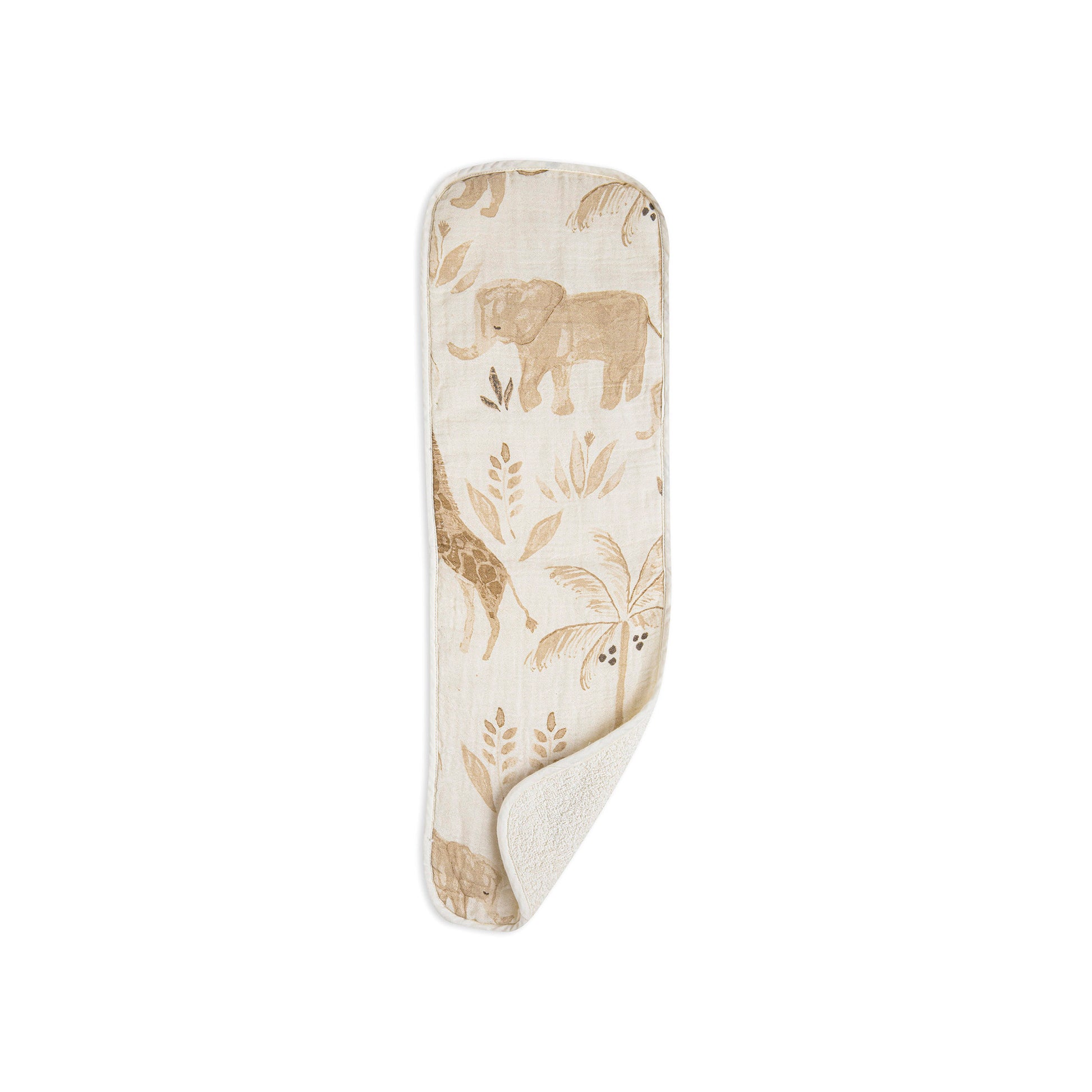 Crane Baby - Burp Cloths (Kendi) - safari print, palm trees, elephant, giraffe 