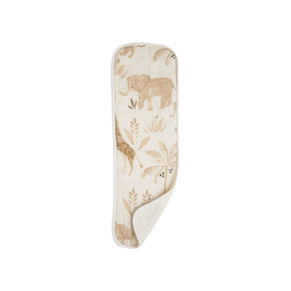 Crane Baby - Burp Cloths (Kendi) - safari print, palm trees, elephant, giraffe 
