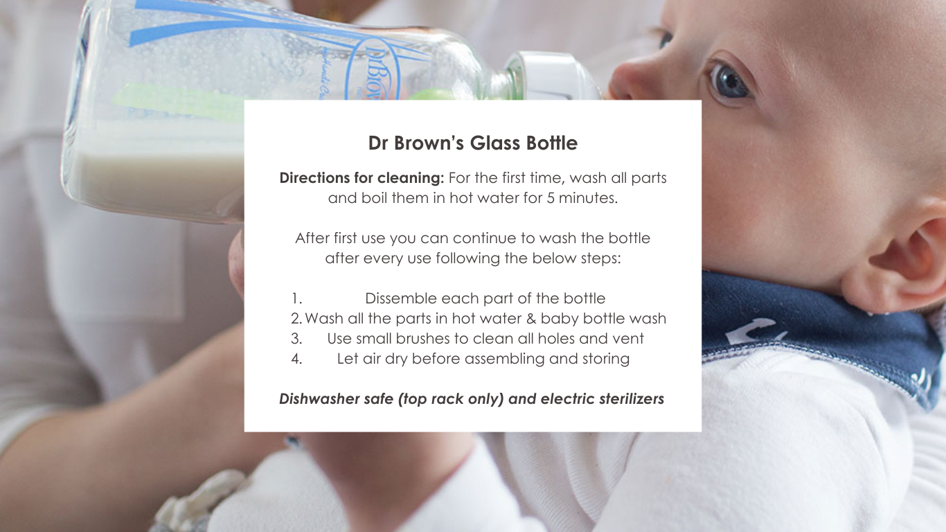 Dr Browns - Glass bottle cleaning instructions
