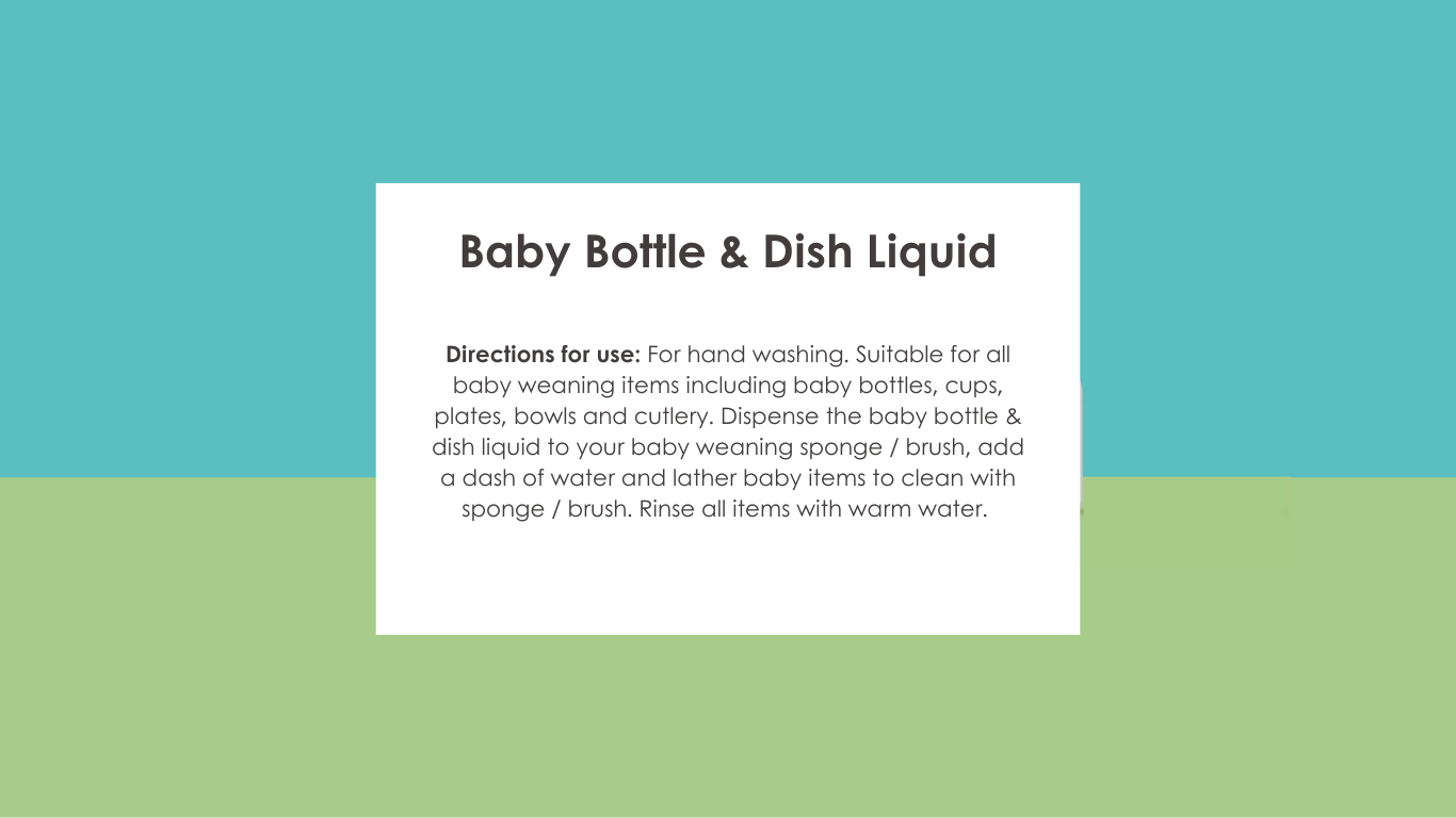 Ecolunes - Baby Bottle & Dish Liquid - Directions for use