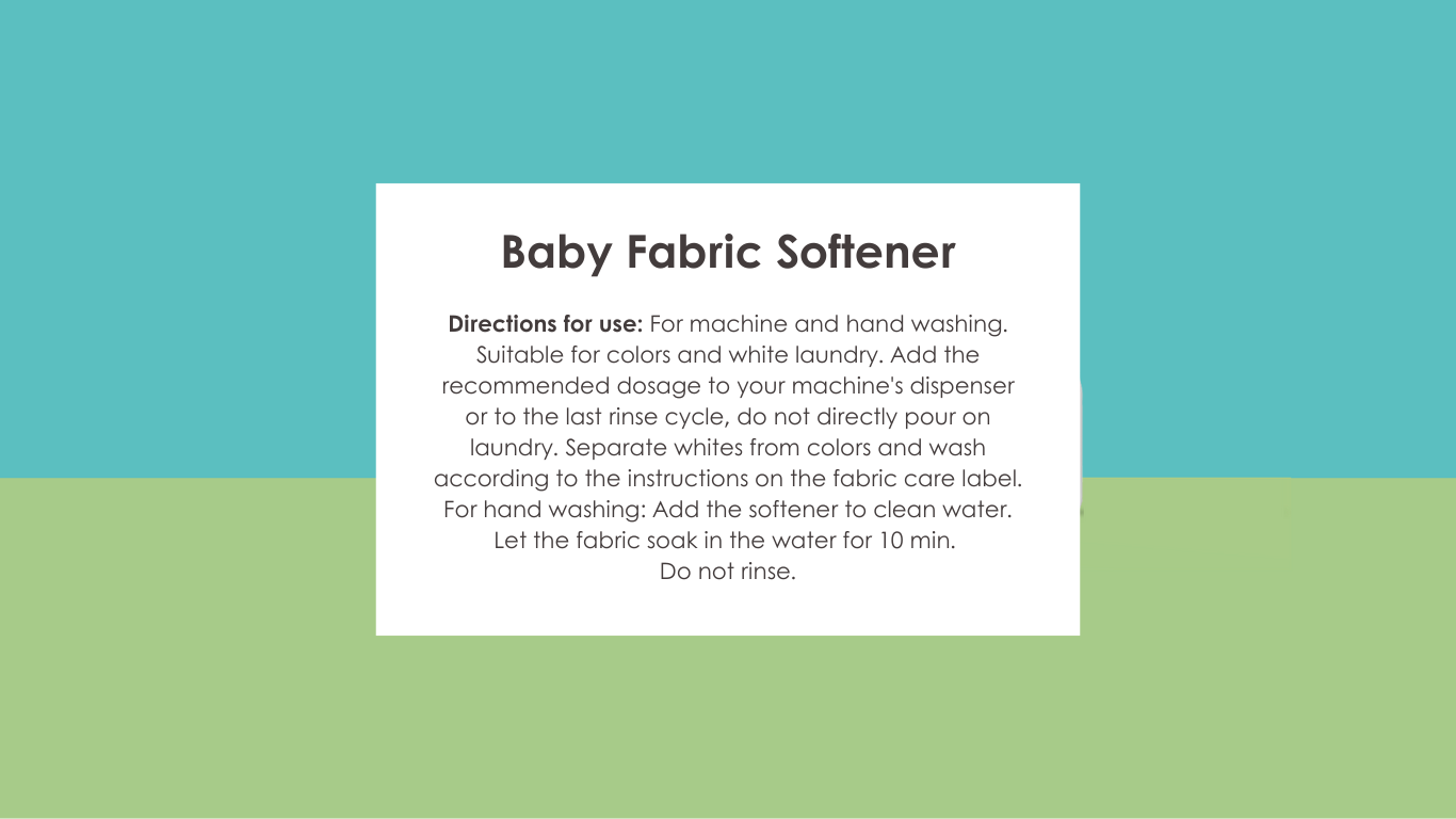 Ecolunes - Baby Fabric Softener (Fragrance Free) - Directions for use