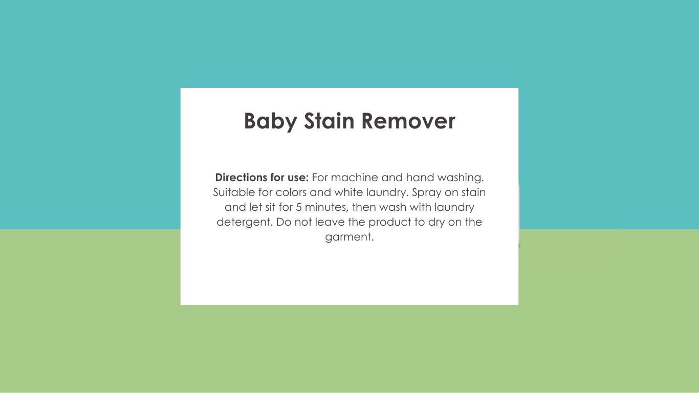 Ecolunes - Baby Stain Remover (Fragrance Free) - Directions for use