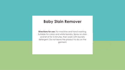 Ecolunes - Baby Stain Remover (Fragrance Free) - Directions for use